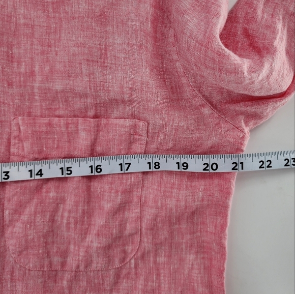 Peter Millar Long Sleeve Button Down Collared Shirt 100% Linen Medium - Picture 5 of 10